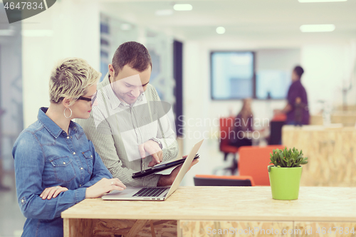 Image of startup business team on meeting at modern office