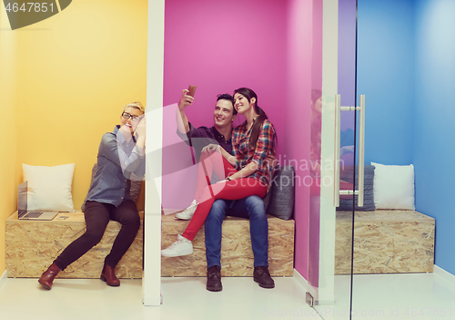 Image of group of business people in creative working  space