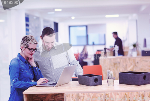 Image of startup business team on meeting at modern office