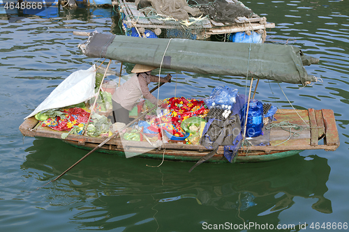 Image of Floating market boat in Vietnam