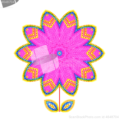 Image of Decorative flower with abstract color pattern 