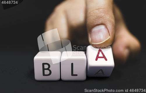 Image of BLA Changes to BLA - False promises Concept.