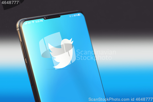 Image of KYIV, UKRAINE-JUNE, 2020: Twitter on Smartphone Screen.