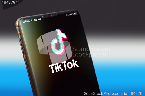 Image of KYIV, UKRAINE-JUNE, 2020: Tiktok on Cellphone Screen. Social Media Concept