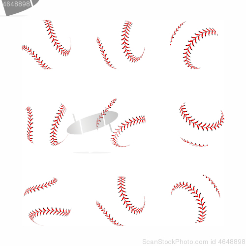 Image of Baseball ball vector set on white background