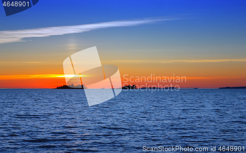 Image of Golden Sunset Over The Blue Sea