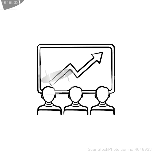 Image of Business growth hand drawn sketch icon.