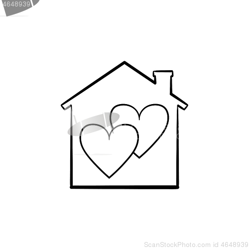 Image of Sweet home hand drawn sketch icon.