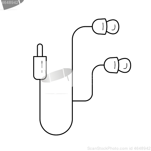 Image of Mobile earphones line icon.