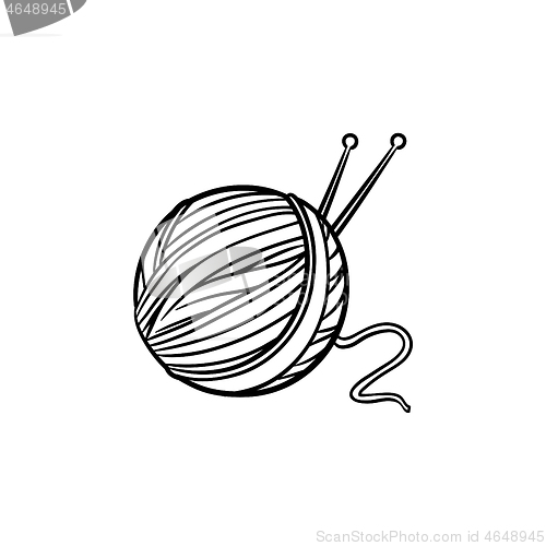 Image of Thread with spokes hand drawn sketch icon.