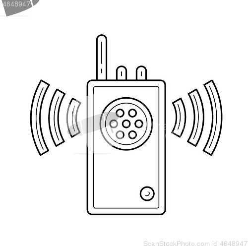 Image of Walkie talkie vector line icon.