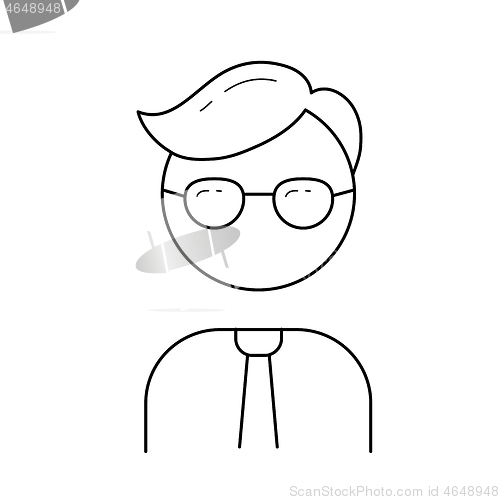 Image of Office worker vector line icon.