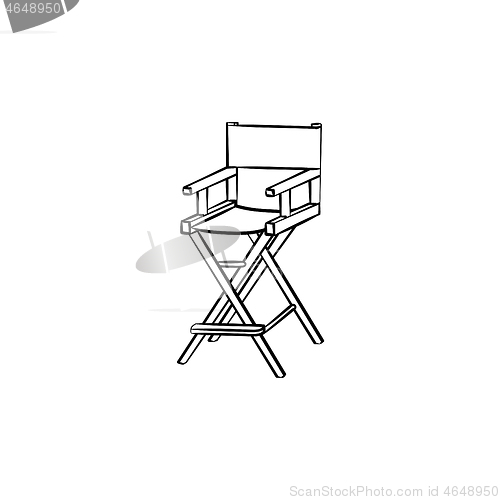 Image of Movie director chair hand drawn sketch icon.