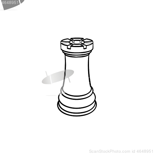 Image of Chess figure hand drawn sketch icon.