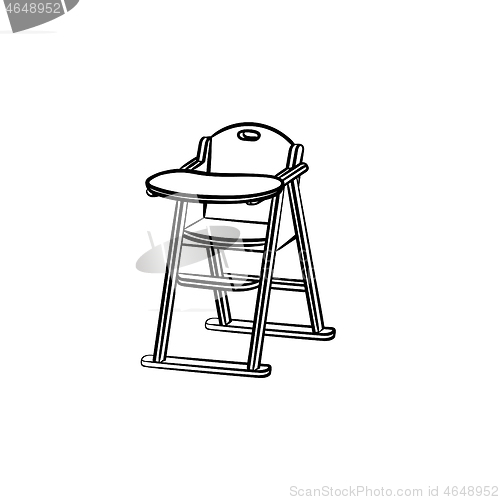 Image of Barstool hand drawn sketch icon.