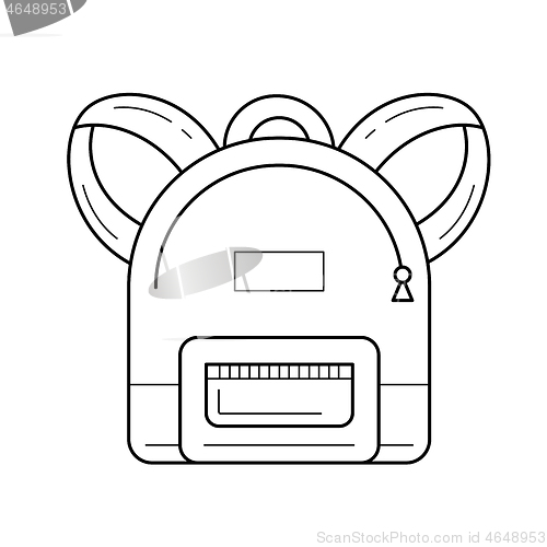 Image of Backpack vector line icon.