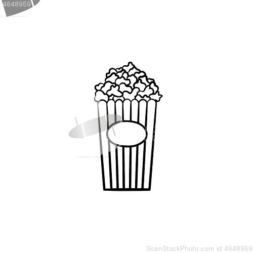 Image of Popcorn hand drawn sketch icon.