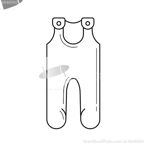 Image of Baby romper vector line icon.