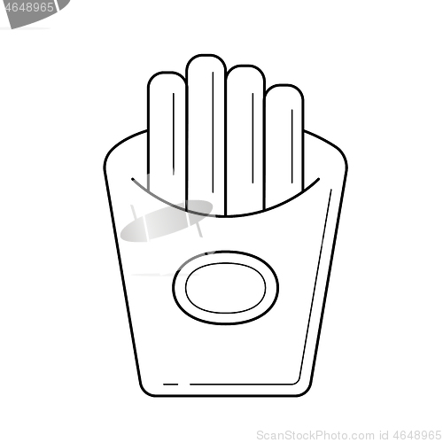 Image of French fries vector line icon.