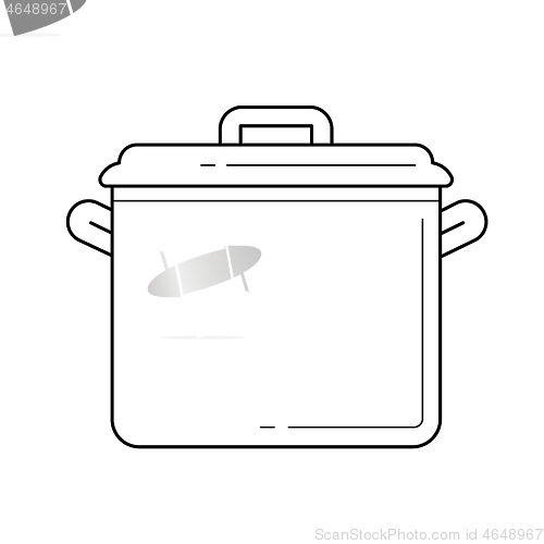 Image of Saucepan vector line icon.