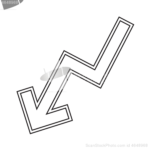 Image of Decline graph vector line icon.