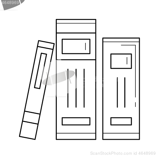 Image of School books on literature vector line icon.