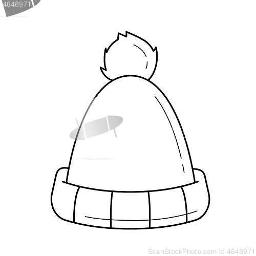 Image of Winter hat vector line icon.