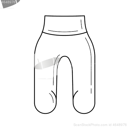Image of Baby pants vector line icon.