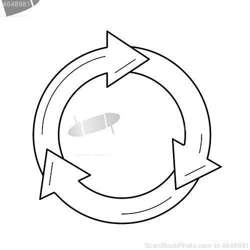 Image of Reuse and refresh symbol vector line icon.