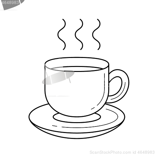 Image of Coffee cup vector line icon.