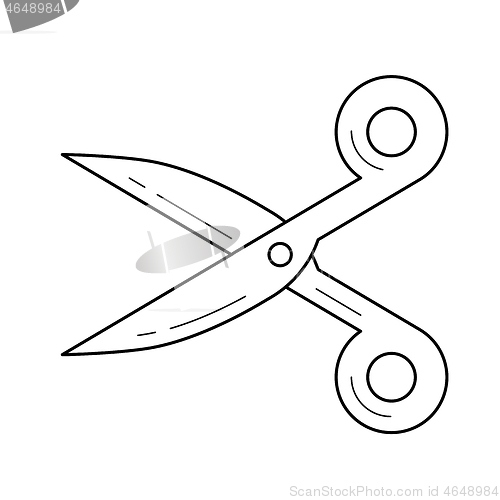 Image of Scissors vector line icon.