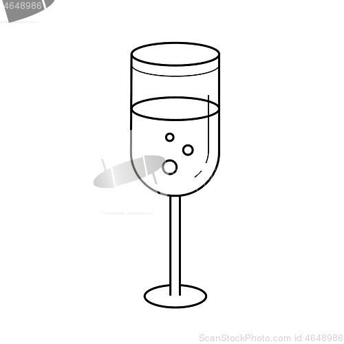 Image of Champagne glass vector line icon.