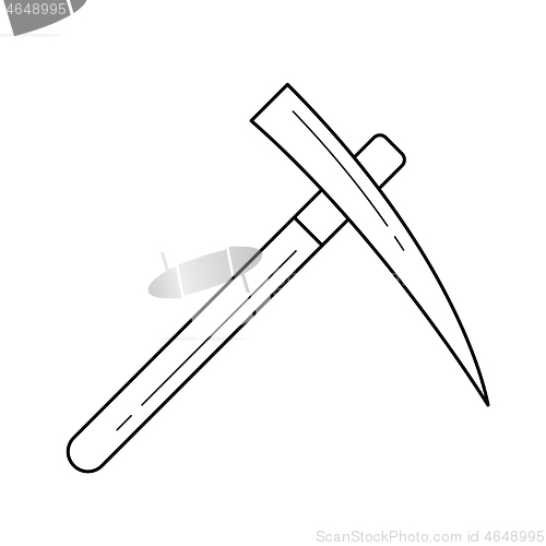 Image of Pickaxe vector line icon.