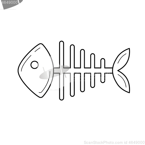 Image of Rotten fish skeleton vector line icon.