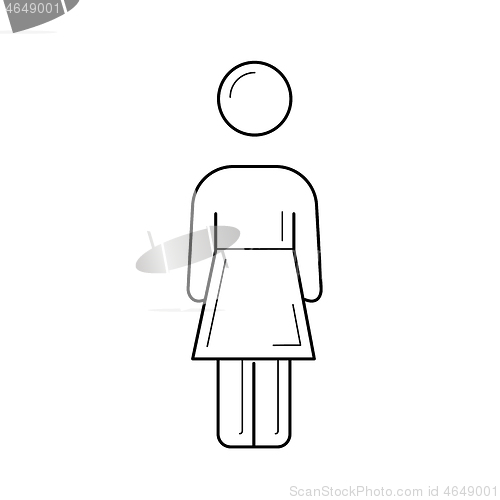 Image of Woman person vector line icon.