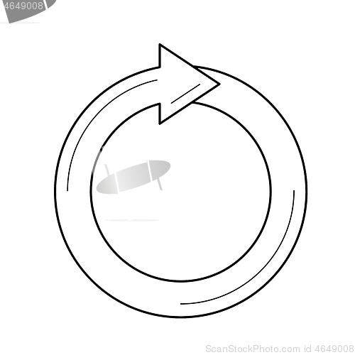 Image of Recycling vector line icon.