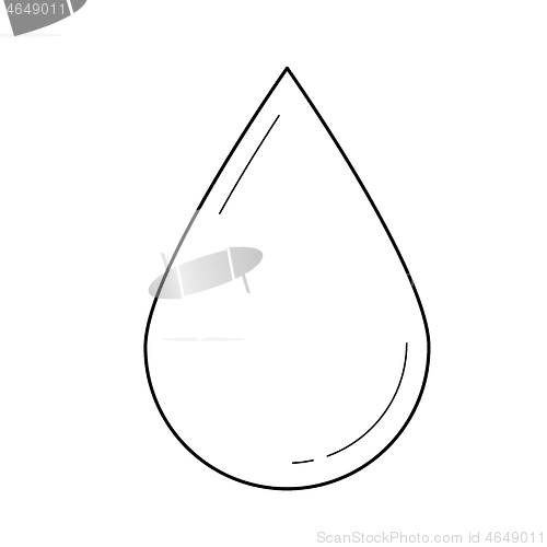 Image of Water drop vector line icon.