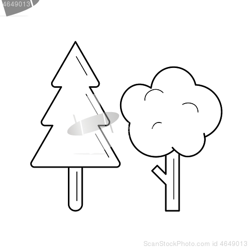 Image of Forest vector line icon.