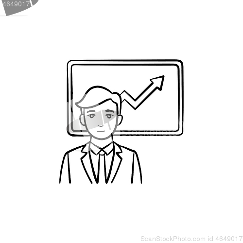 Image of Business infographic hand drawn sketch icon.