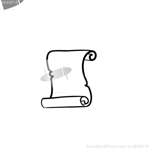 Image of Scroll of old paper hand drawn sketch icon.