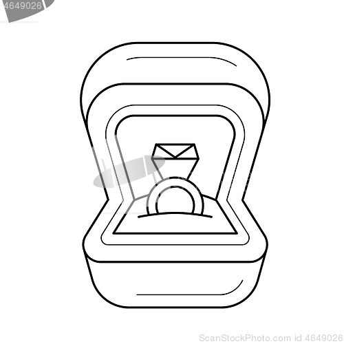 Image of Engagement ring vector line icon.