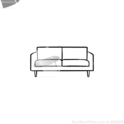 Image of Sofa hand drawn sketch icon.