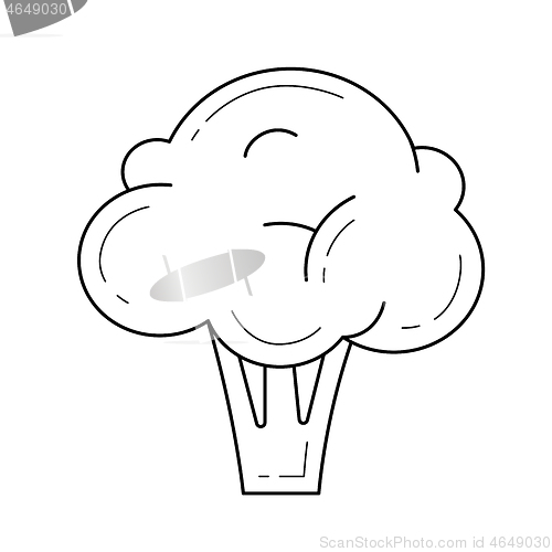 Image of Broccoli vector line icon.