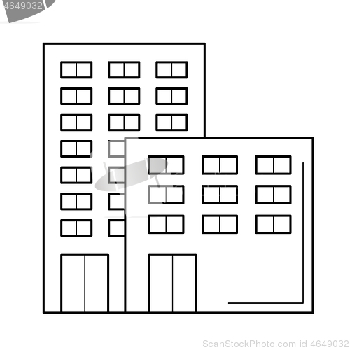 Image of Office building vector line icon.