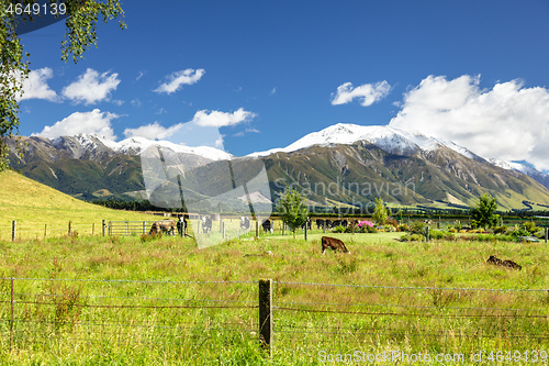 Image of Mountain Alps scenery in south New Zealand