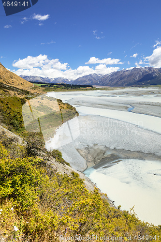 Image of Rakaia River scenery in south New Zealand