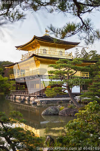 Image of Kinkakuji in autumn season, famous Golden Pavilion at Kyoto, Japan