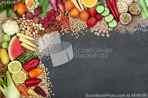 Image of Vegan Super Food Background Border