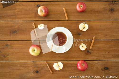 Image of sliced apples and knife on wooden cutting board