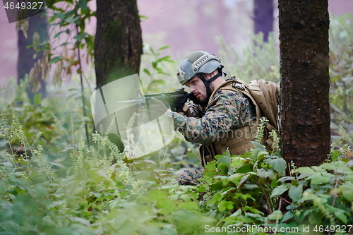 Image of soldier in action